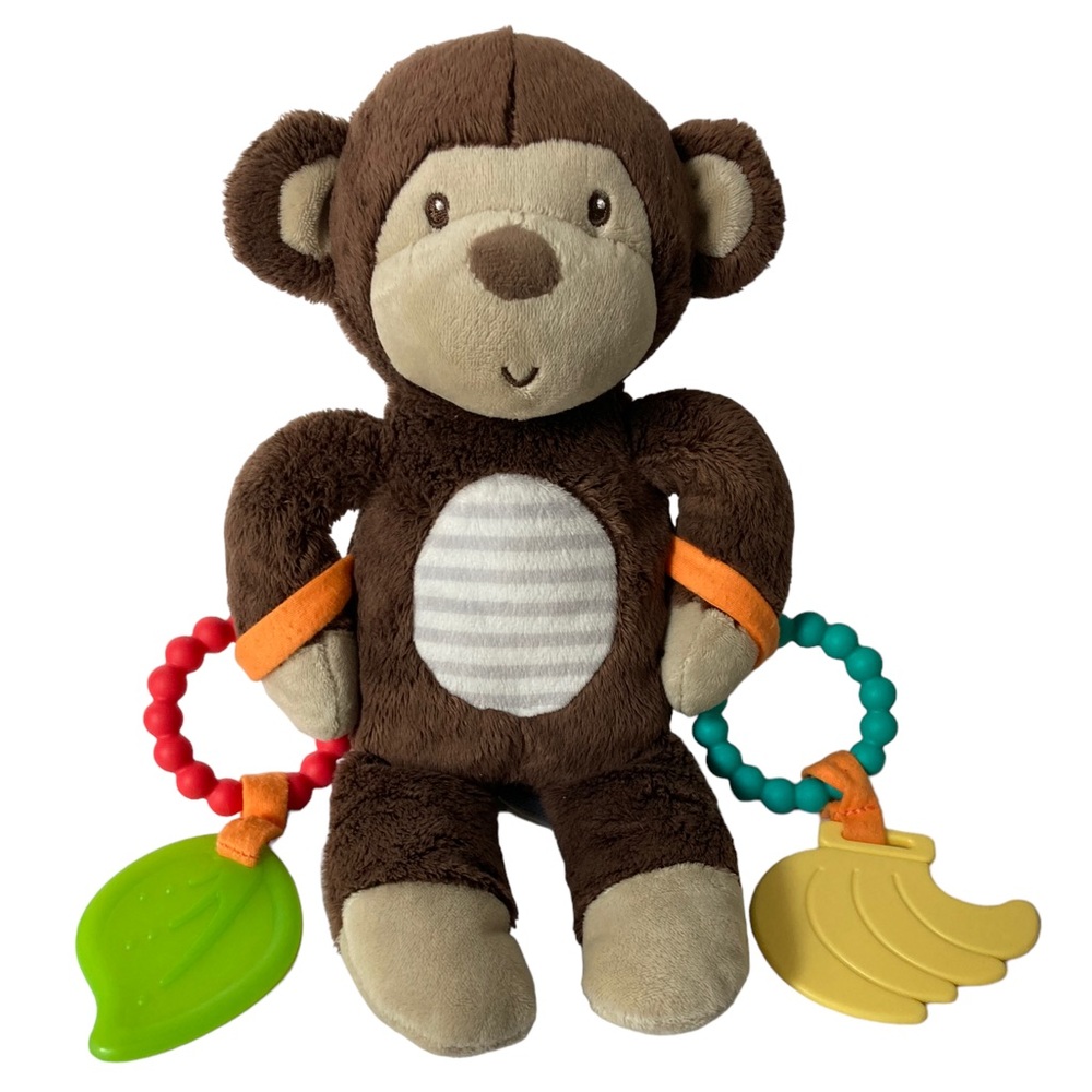 Carter's Monkey Teether Rattle 10.5" Plush Baby Toy 2018